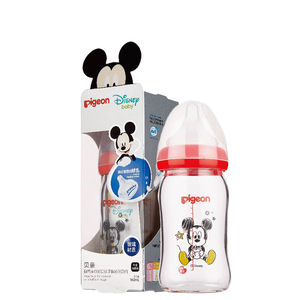 贝亲迪士尼彩绘玻璃奶瓶160ml