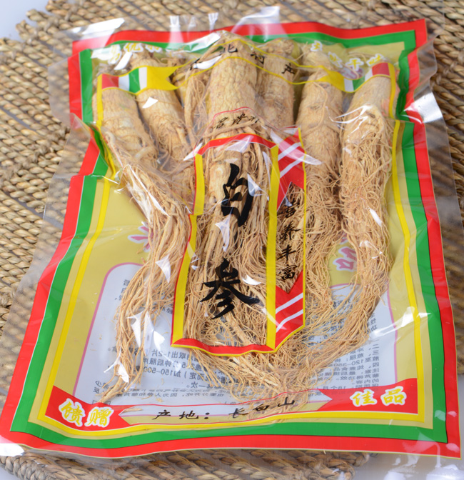 新品包邮 心生源东北吉林长白山人参白参生晒参 5支左右/100g