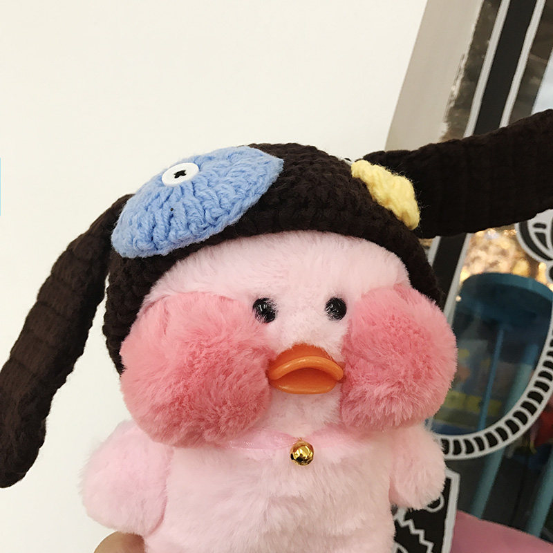 韩代ins网红鸭原嘴 玻尿酸小黄鸭挂件朋友圈拍照利器腮红鸭送帽子