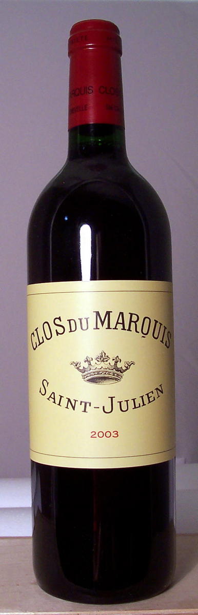 法国二级庄副牌小雄狮干红葡萄酒2003年 clos du marquis