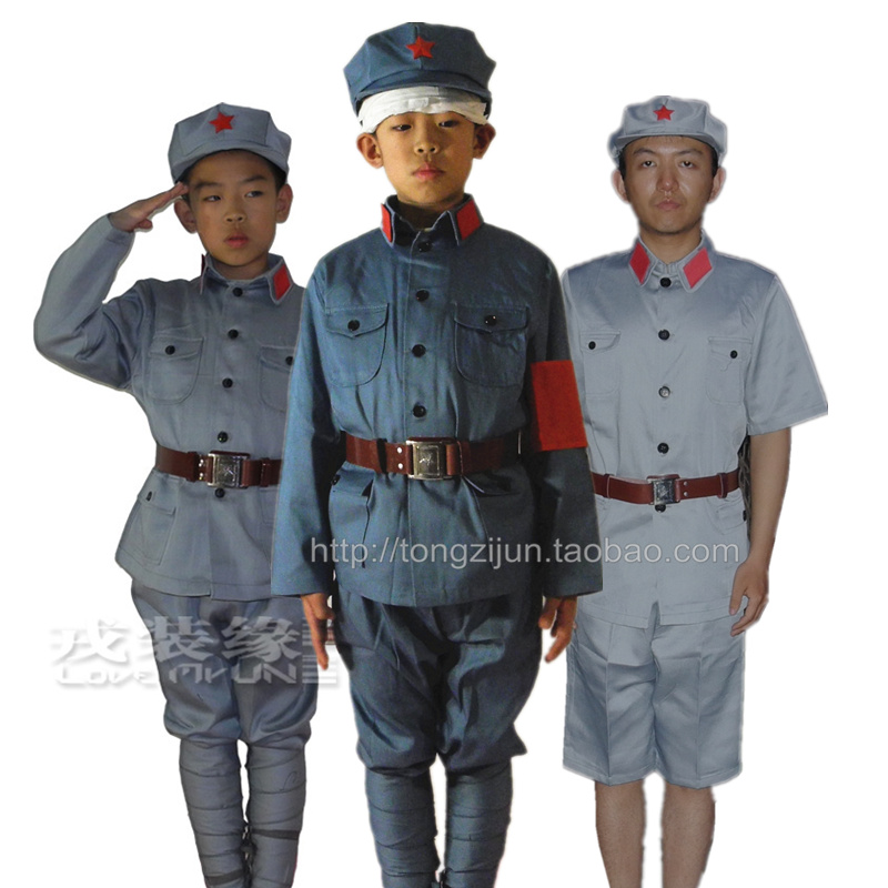 儿童红军服装演出服装 小红军装表演服 中学生合唱服童装六一军装