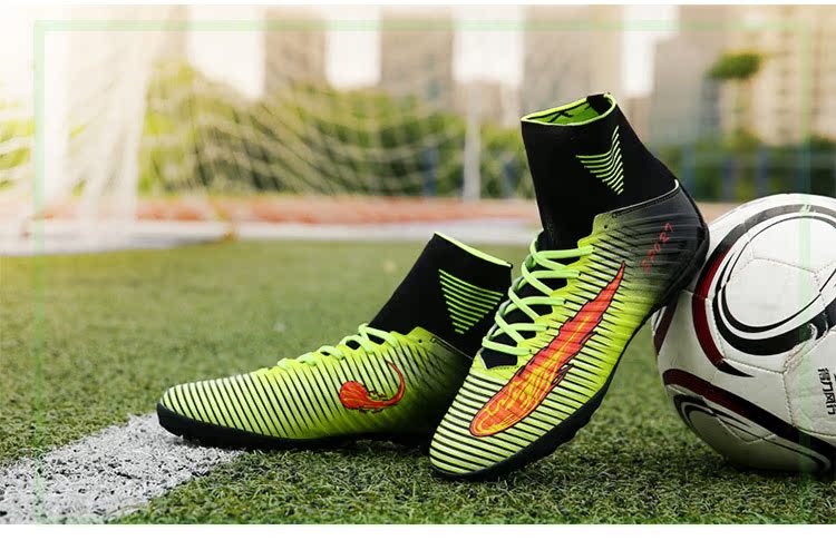 室内足球鞋高帮 训练鞋平底 足球鞋男大童 cr8刺客 soccer boot