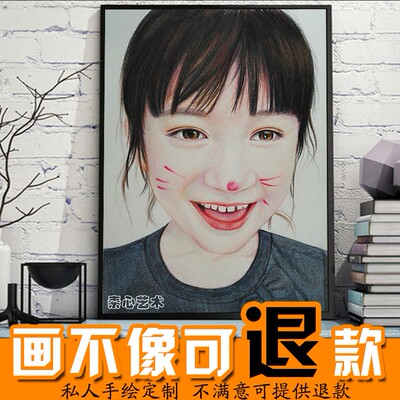 人物素描画像彩铅画真人照片转手绘定制代画素描头像画肖像画照片