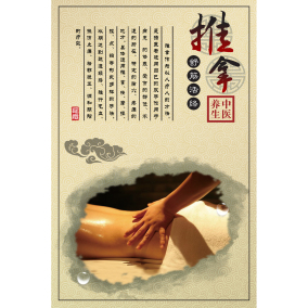 推拿按摩针灸拔罐刮痧精油开背中医美容足浴艾灸火罐养生挂图海报