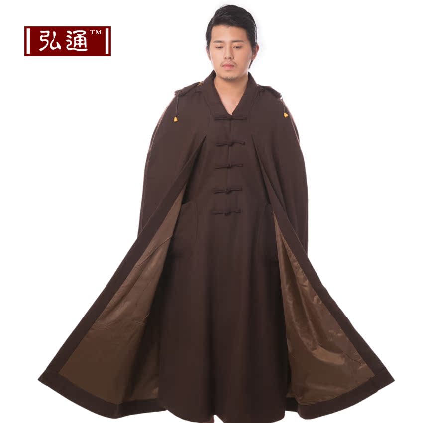 【弘通】冬季款毛呢料披风 打坐禅修居士服 毛绒僧服僧衣男女斗篷