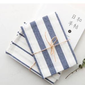 蓝色条纹格子纯棉质餐垫