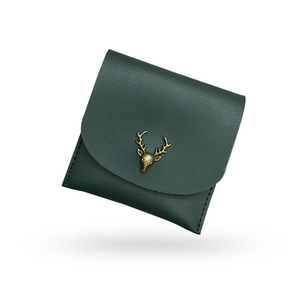 搭扣铆钉鹿头零钱包