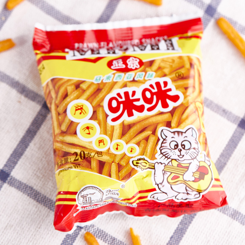 马来西亚风味正宗咪咪虾条20g*40膨化食品休闲怀旧零食薯条片小吃