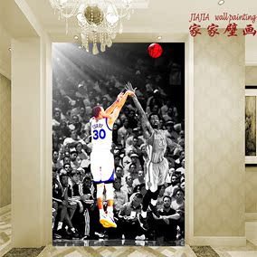 大型壁画 nba明星队标壁纸 卧室宿舍床头海报美式篮球