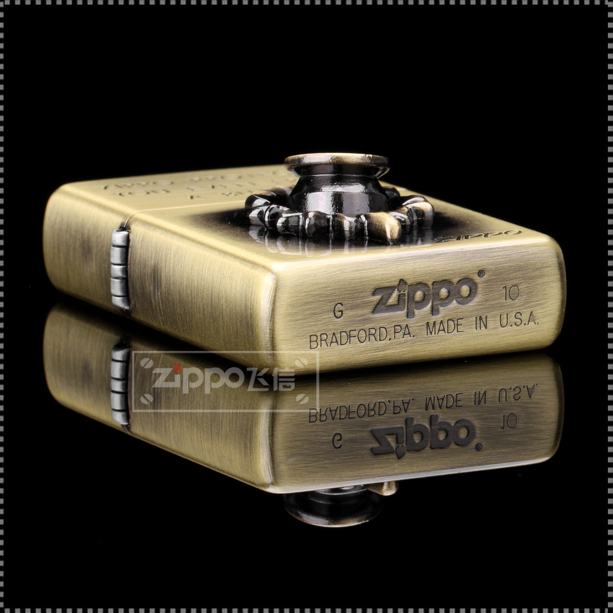 zippo煤油打火机专柜 原装正品 嵌入的子弹二战士兵正版金银两色