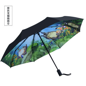 龙猫黑胶防晒晴雨伞