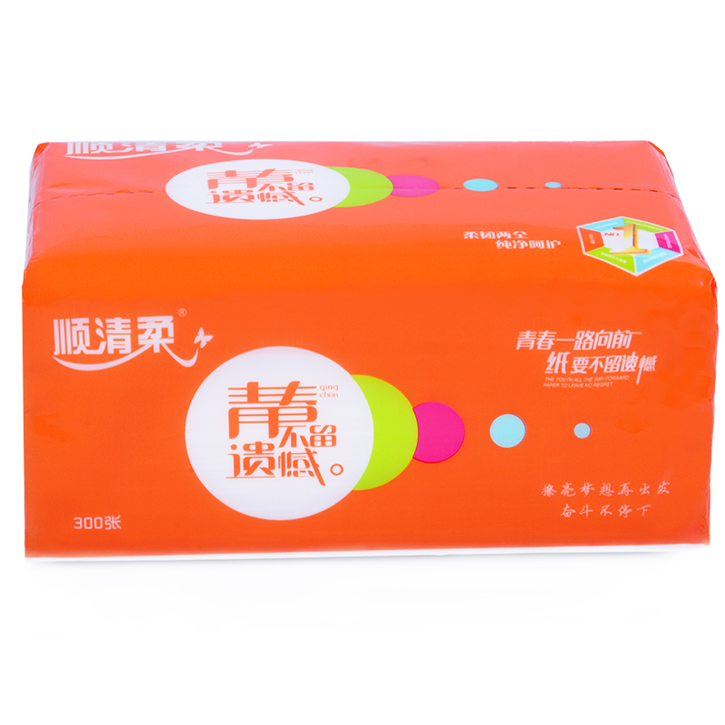 【天猫超市】顺清柔抽纸青春系列3层100抽3包软抽取式面巾纸餐巾