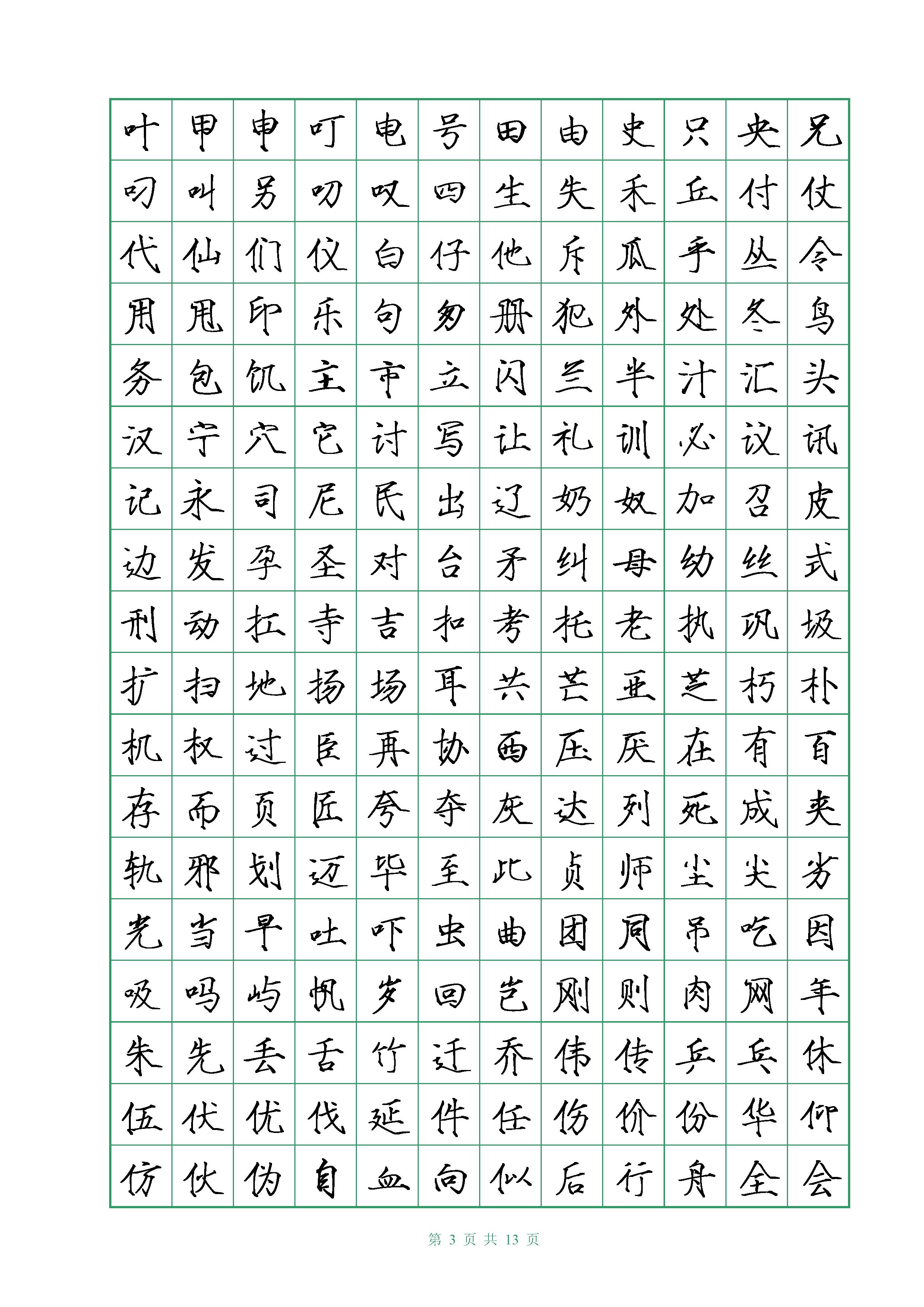 中小学生钢笔硬笔楷书字帖 罗成临摹描写 常用汉字3500字