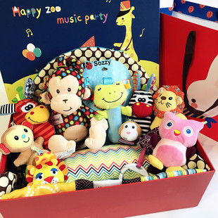 婴儿用品宝宝玩具礼盒满月百天玩具礼盒套装婴幼儿游戏毯母婴礼品