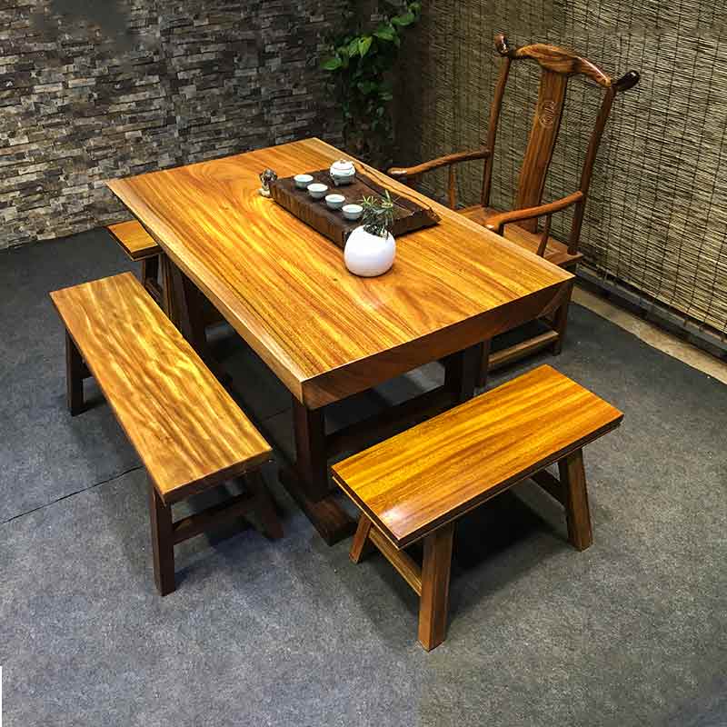 原木老板桌办公家具奥坎黄花梨巴花红木实木大板桌茶桌餐桌大班台