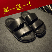 男女拖 男拖女拖平底休闲鞋 凉鞋 时尚 按摩拖鞋 夏季双带一字情侣拖鞋
