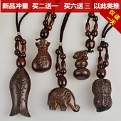 毛衣链棉麻衣服配饰品百搭挂件夏季民族风项链女木质吊坠 复古长款