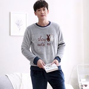 青少年加绒保暖睡衣套装