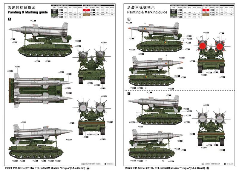 包邮 小号手 1/35 俄罗斯 2k11a 萨姆4 防空导弹发射车 09523