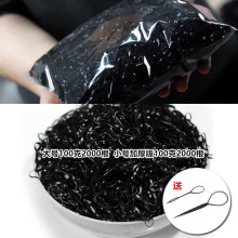 发绳彩色儿童扎头发皮筋 发圈一次性皮筋发饰橡皮筋 盘头黑色皮圈
