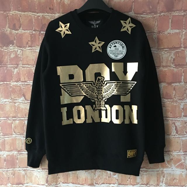 韩国代购正品 潮牌boy london 三颗星 金色标志 加绒卫衣男女同款