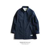 TBALLER ORIGINALS 16SS WRINKLE BUTTON COAT 海军蓝 长款 风衣