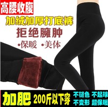 子女秋冬加绒加厚保暖美体胖mm200斤高腰收腹 打底裤 加肥加大码