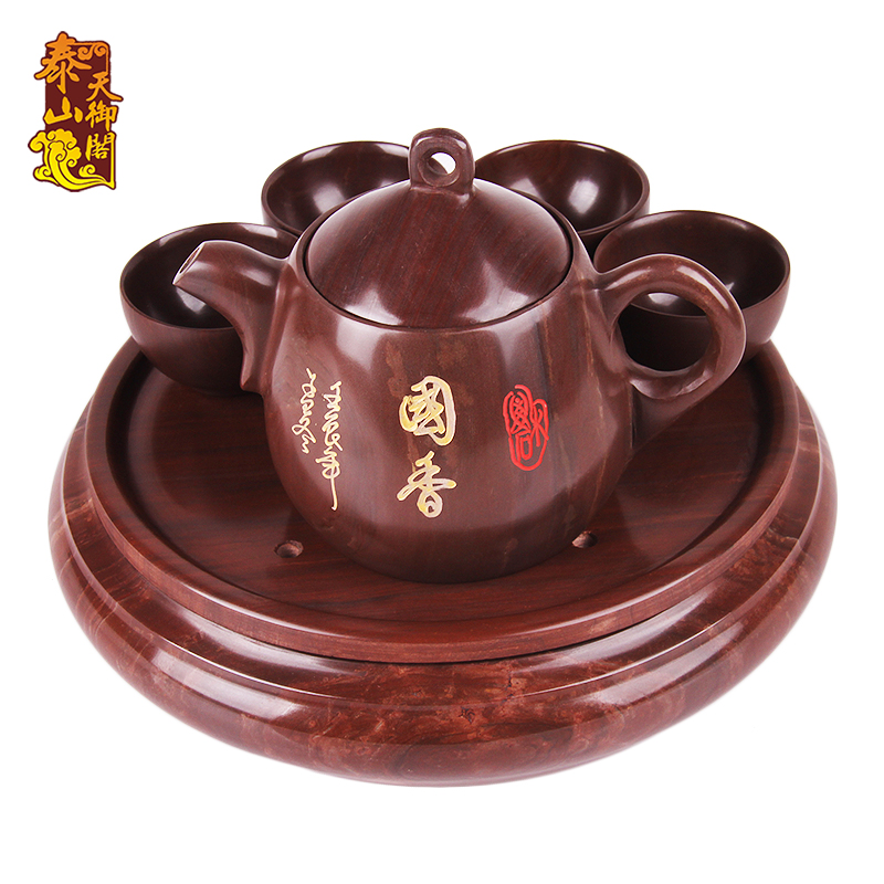 天御阁 天然木鱼石茶具套装正品纯手工整套功夫茶具国香茶壶 特价
