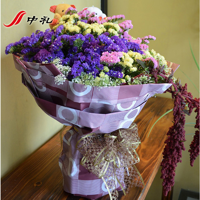父亲节鲜花速递同城全国送花潮州生日送花勿忘我花束深圳杭州上海