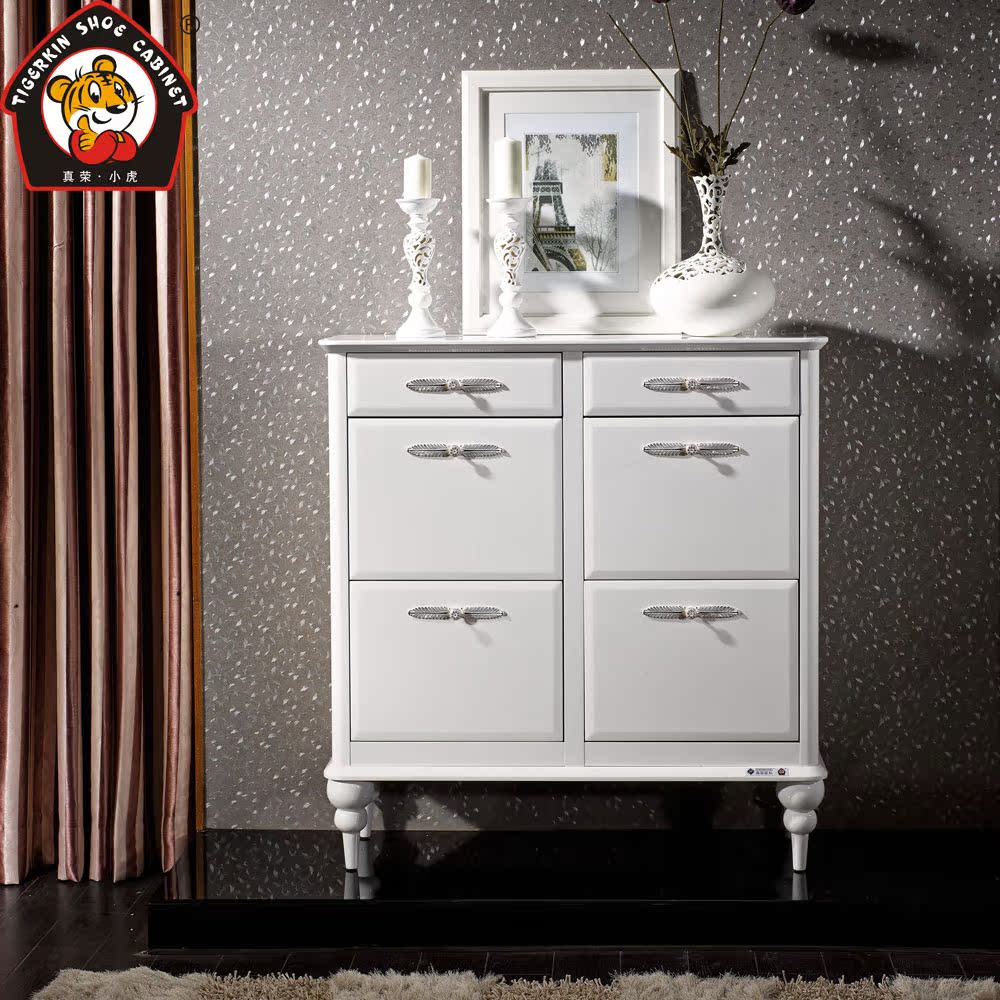 淘宝网真荣小虎鞋柜欧式风格白色翻斗柜zr-v0