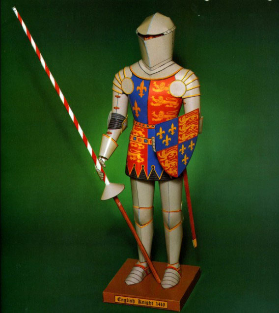 立体折纸手工制作模型剪纸 欧洲中世纪 骑士 铠甲盔甲 3d纸模