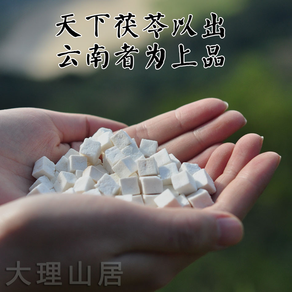 云南澜沧江深山精选白茯苓块 纯手工滇茯苓丁 原产地纯天然 250克