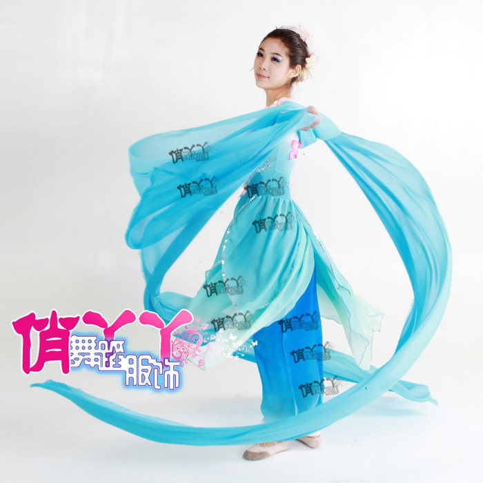 古典舞古装服饰披帛披纱飘带彩带七仙女飞天舞蹈长绸彩绸无拼接