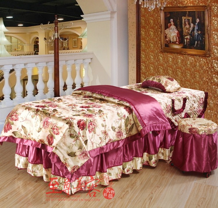 淘宝网多功能纯棉美容床罩四件套 美容美体床