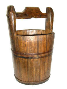 仿古提水桶旧货老货大木桶老旧纯手工木质水桶电视电影舞台