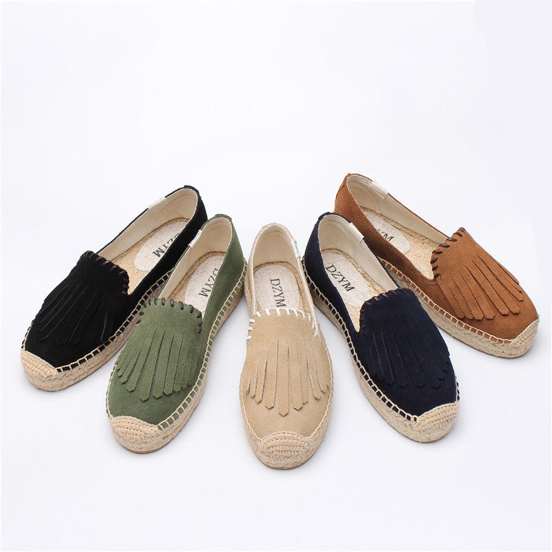 2017春夏款渔夫鞋女厚底草编鞋一脚蹬懒人单鞋女鞋乐福鞋平底鞋