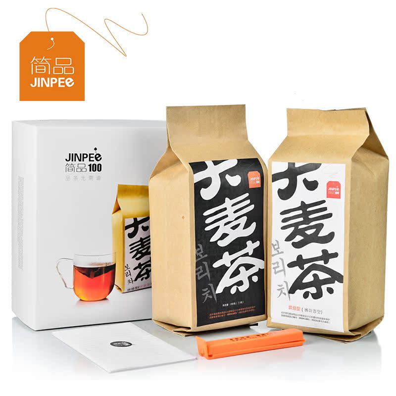 买就送礼盒 简品大麦茶组合 原味烘焙大麦茶袋泡茶包邮