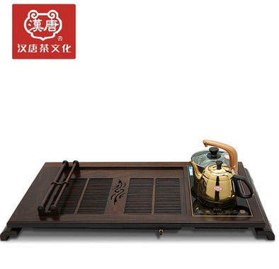 汉唐茶盘 黑檀木电一体茶盘电磁炉套装 楚韵实木茶具托盘茶海茶台