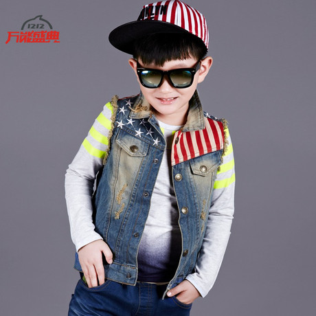 <em>淘宝网</em>购物-秋冬<em>儿童牛仔马甲</em>潮男大童马甲男