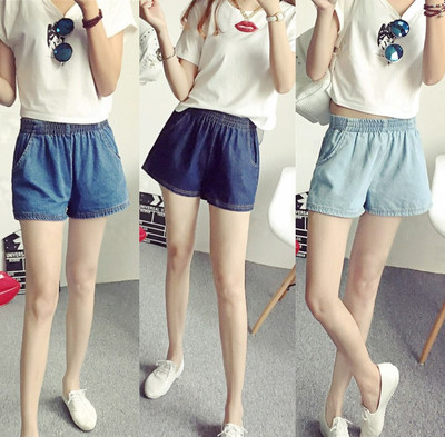 韩版大码女装休闲短裤女夏装新款松紧腰阔腿裤森女系宽松显瘦热裤