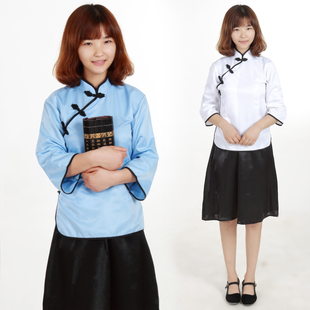 民国学生装五四青年装民国风女装复古毕业班校服演出服装舞台服
