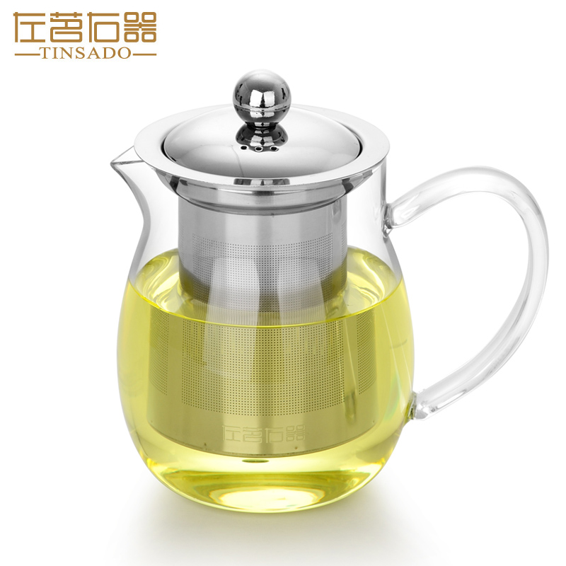 左茗右器 耐热加厚玻璃茶壶过滤花茶壶600ML加热玻璃红绿茶壶茶具