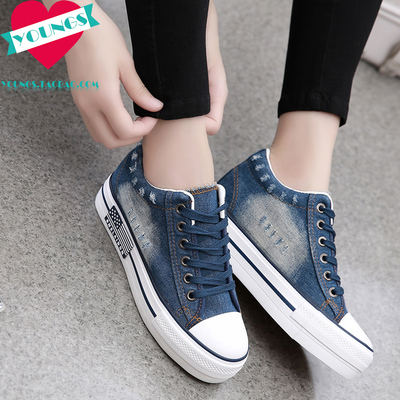 季内增高帆布鞋女款夏2015新款平底中学生休