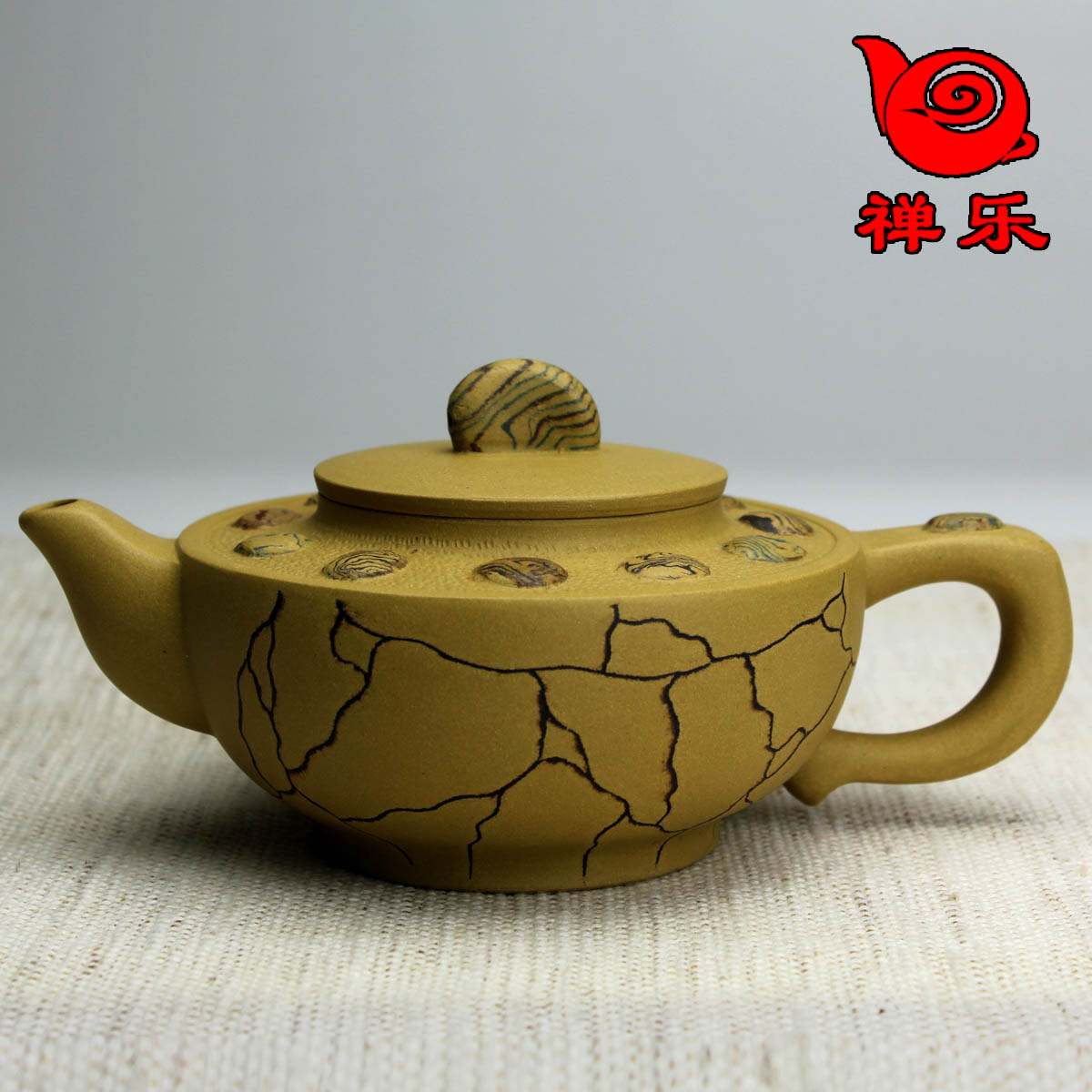 【禅乐】宜兴紫砂壶茶壶 名家周群手工制 本山段泥 雨花石壶