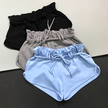 唯美小清新系带腰部花边运动健身休闲户外日常速干松紧家居短裤