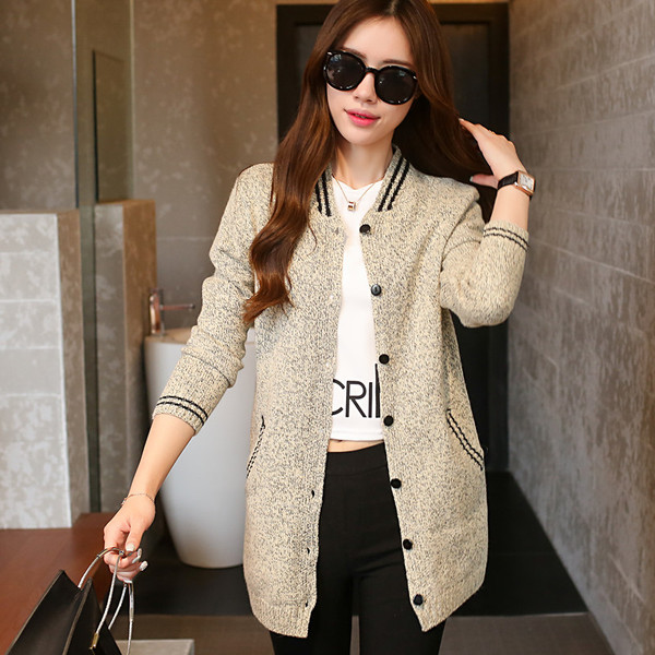 热销运动毛衣 2015新款 <em>宽松</em>中长款 <em>开衫</em> 毛衣