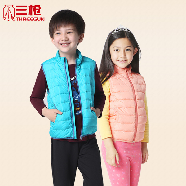 正品童装<em>马甲</em>背心 <em>三枪</em>迪茨锦纶<em>羽绒马甲</em>2015