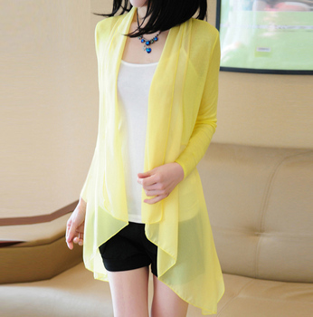 红惑<em>夏季</em>防晒衫外搭中<em>长款披肩</em>外套空调<em>开衫</em>女
