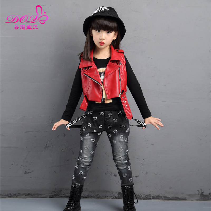 [<em>2015</em>爆款]<em>童装秋装儿童马甲</em>长袖T恤<em>牛仔</em>裤三