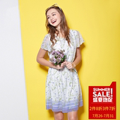 雪纺连衣裙B13265 田园小清新碎花短袖 OSA欧莎夏季女装 多件多折>